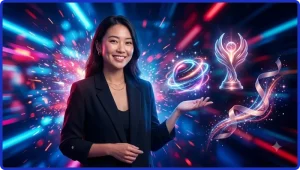 Minh họa các loại biểu tượng thưởng đặc biệt trong slot game với ánh sáng neon cao cấp