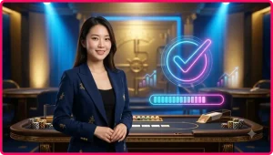 Người dùng ngồi tại bàn làm việc kiểm tra lịch sử giao dịch trên laptop với các chỉ báo trạng thái